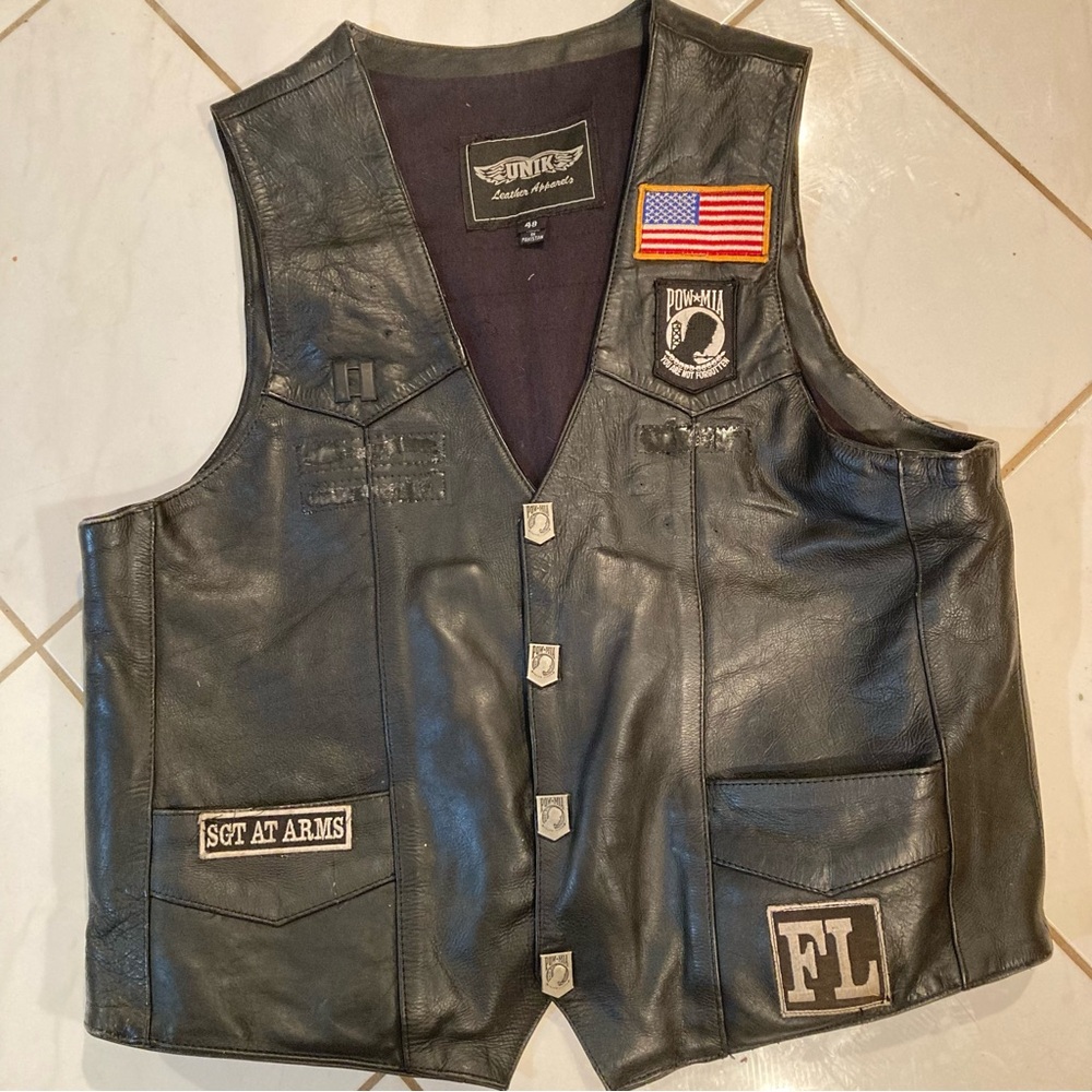 Leather Vest-POW Patches-48